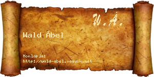 Wald Ábel névjegykártya